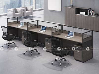 Bàn Làm Việc Nhân Viên Gỗ Công Nghiệp Màu Nâu Xám - BLVNV04 2