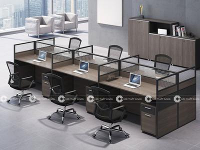 Bàn Làm Việc Nhân Viên Gỗ Công Nghiệp Màu Nâu Xám - BLVNV04 1