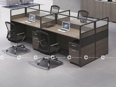 Bàn Làm Việc Nhân Viên Gỗ Công Nghiệp Màu Nâu Xám - BLVNV04 0