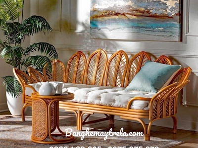 Băng ghế mây tự nhiên cánh hoa 1