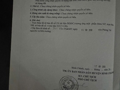 Chính chủ cần bán lô đất đẹp tại tân quý tây   bình chánh 1