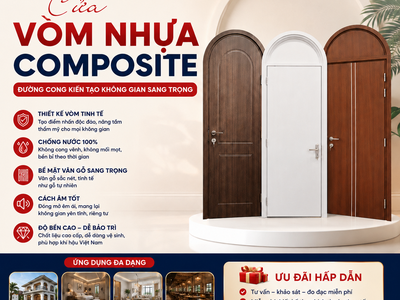 Cửa nhựa vòm Composite Saigondoor - Nét đẹp của những đường công nghệ thuật 0
