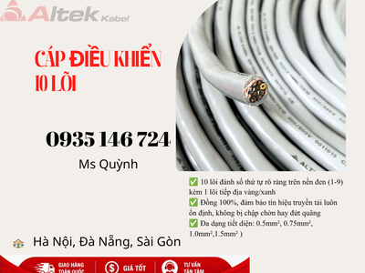 Cáp điều khiển 10 lõi Altek Kabel 10x0.5, 10x0.75. 10x1.0 1