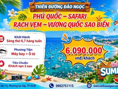 Phú Quốc - Safari Rạch Vẹm - Vương Quốc Sao Biển 2026 sgc 2