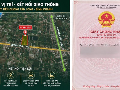 Quỹ đất vàng 7800m2 mặt tiền tân long - bình chánh - giá chỉ 60 tỷ 0