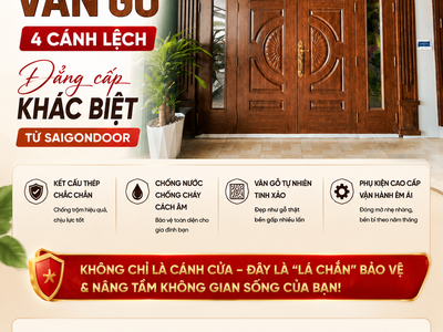 Cửa Thép Vân Gỗ 4 Cánh Lệch - Đẳng cấp khác biệt từ Saigondoor 0