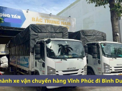 Chành xe Vĩnh Phúc đi Bình Dương 0