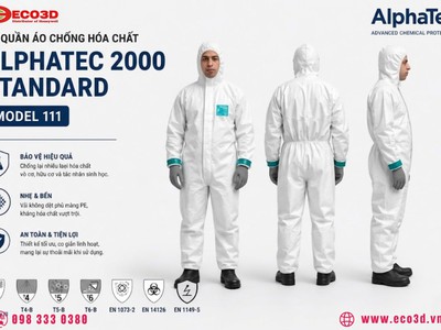 Quần áo chống hóa chất AlphaTec 2000 Standard Model 111 chính hãng Ansell 0