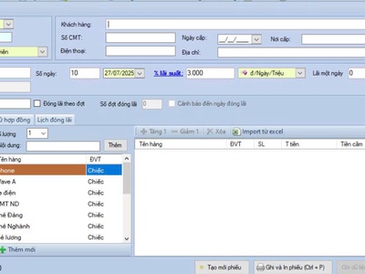 Phần mềm offline cho tiệm cầm đồ 1