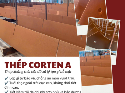 Thép Corten A UNICO: Giải pháp vật liệu kháng thời tiết đột phá, nâng tầm giá trị thẩm mỹ bền vững 0