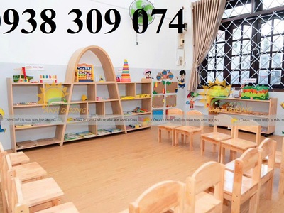 Kệ gỗ mầm non, kệ gỗ mầm non montessori 2