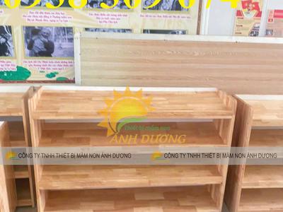 Kệ gỗ mầm non, kệ gỗ mầm non montessori 3