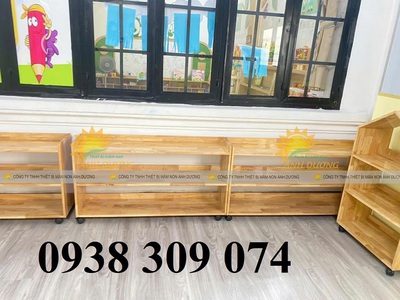 Kệ gỗ mầm non, kệ gỗ mầm non montessori 5