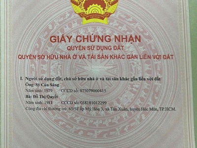 Bán đất tại mỹ hoà 3, hóc môn, 13 tỷ, 164m2, mặt tiền 10m, ngõ 6m 0