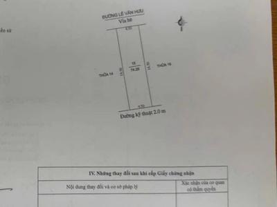 Bán đất mặt phố Lê Văn Hưu, khu Vạn Lộc, ph Tứ Minh, TP HD, 74.25m2, mt 4.5m, giá chỉ 3.3 tỷ 2