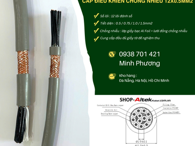 Cáp điều khiển 12x0.5mm2 chống nhiễu chính hãng, giá tốt Đà Nẵng, Huế, Gia Lai 1