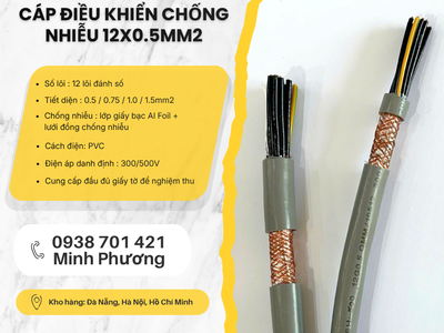 Cáp điều khiển 12x0.5mm2 chống nhiễu chính hãng, giá tốt Đà Nẵng, Huế, Gia Lai 2