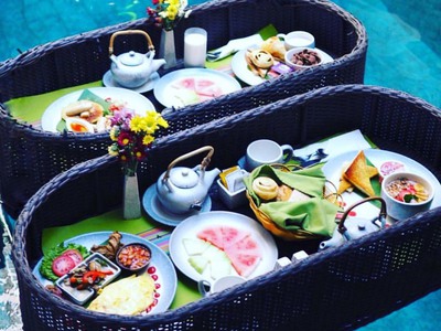 Khay nổi đồ ăn mây nhựa 6