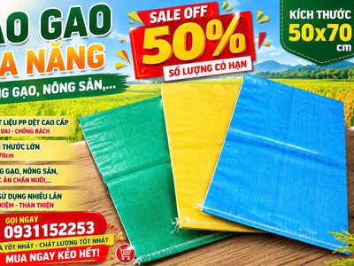 Bao tải dứa 90 x 120cm tải 1,5 tạ 4