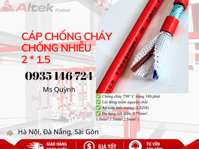 Cáp chống cháy chống nhiễu Altek Kabel 2x1.5 180 phút 2