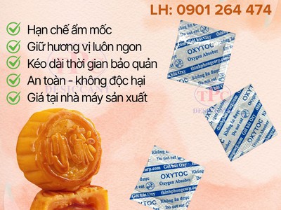 Cách bảo quản bánh trung thu hiệu quả, gói hút oxy 0
