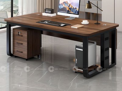 Bàn Làm Việc Giám Đốc Gỗ MDF Chân Sắt Hiện Đại Bền Đẹp 1