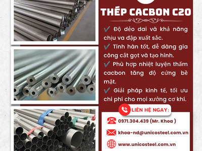 Thép cacbon C20UNICOSTEE: Giải pháp phôi cơ khí chế tạo tối ưu chi phí, nâng cao hiệu suất gia công 0