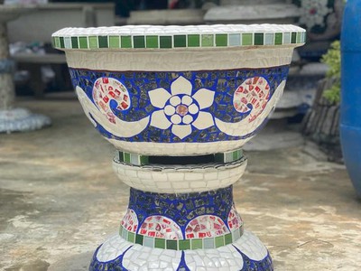 Cơ sở chậu hoa Thế Sơn - chậu hoa dán sành sứ - chậu khảm sành - cẩn miễng 0