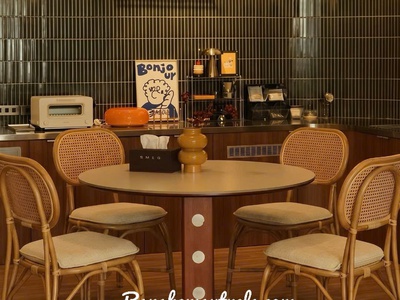 Ghế mây cafe lưng mắt cáo 2
