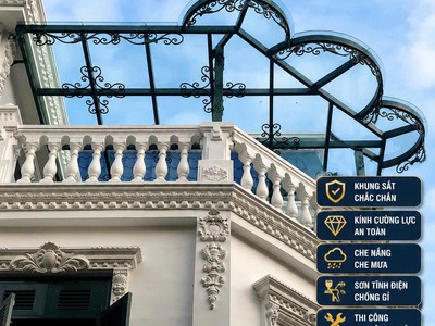 Mái kính nghệ thuật sang trọng, chất lượng tại nam định