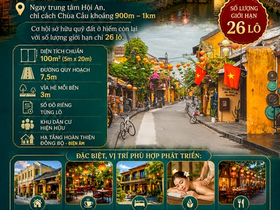 26 lô đất trung tâm hội an cơ hội sở hữu không dễ lặp lại 0