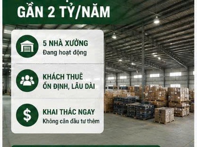 Kho xưởng 4.780m bình mỹ củ chi dòng tiền gần 2 tỷ/năm chỉ 75 tỷ 2