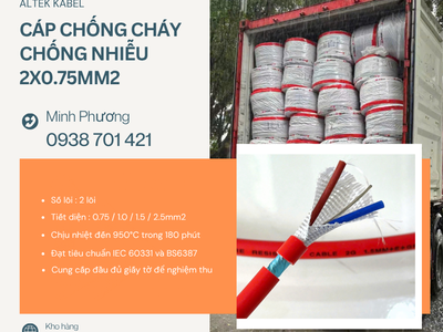 Cáp chống cháy chống nhiễu 2x0.75mm Lựa chọn an toàn cho hệ thống PCCC Huế 0
