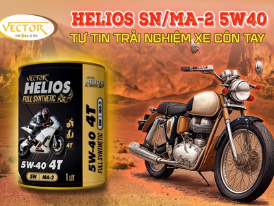 Dầu xe máy 4T VECTOR Helios  5W40 dành cho xe PKL, xe côn 3