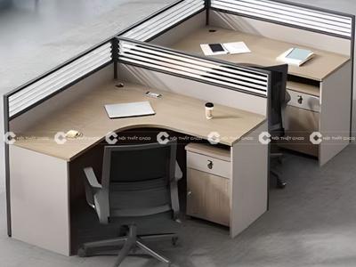 Bàn Làm Việc Nhân Viên Gỗ MDF Có Vách Ngăn Hiện Đại 2