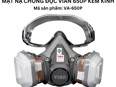 Mặt nạ chống độc VIAN 650P kèm kính Bảo vệ toàn diện 0