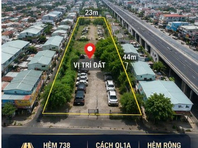 Đất thổ cư 1.000m hxt ql 1a bình tân - ngang 23m x 44 chỉ 55 tỷ 1