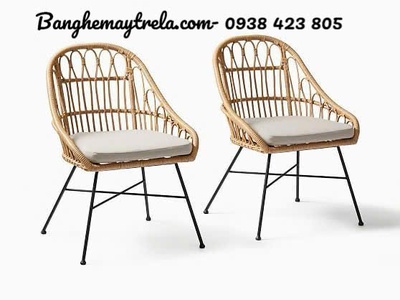 Bàn ghế mây nhựa 4