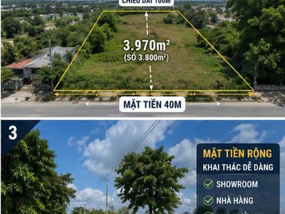 Bán đất mặt tiền nguyễn thị thử hóc môn 3.970m  - ngang 40m chỉ 68 tỷ 1