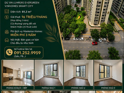 Cập nhật quỹ căn 3PN tại Lumière Evergreen 0