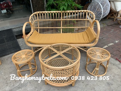 Sofa mây tự nhiên tay cuộn hiện đại 3