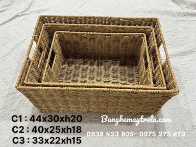 Rương để đồ chữ nhật mây tre đan 9