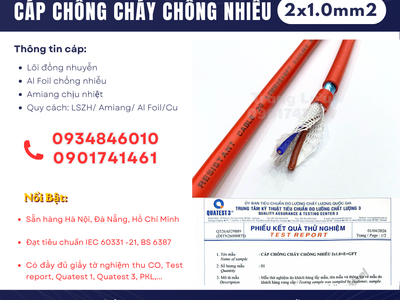 Phân phối cáp chống cháy chống nhiễu 2x1.0 Altek kabel tại Bình Định, Phú Yên, Quảng Ngãi 0