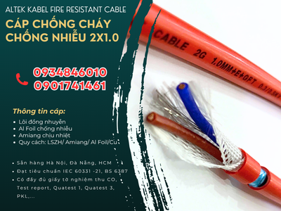 Phân phối cáp chống cháy chống nhiễu 2x1.0 Altek kabel tại Bình Định, Phú Yên, Quảng Ngãi 2