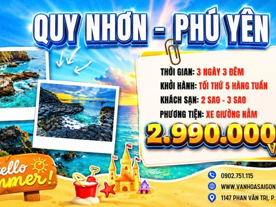 Phú Yên - Quy Nhơn - Kỳ Co 3n3đ 2026 sgc 3
