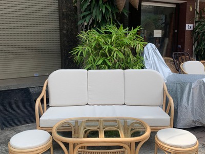 Sofa mây tự nhiên lưng V hiện đại 3
