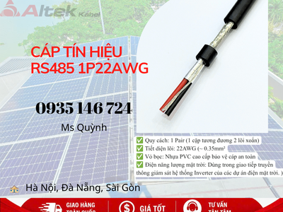 Cáp tín hiệu RS485 1 Pair 22AWG Altek Kabel dùng cho hệ thống solar 1