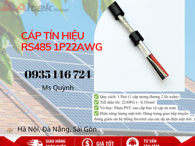 Cáp tín hiệu RS485 1 Pair 22AWG Altek Kabel dùng cho hệ thống solar 0