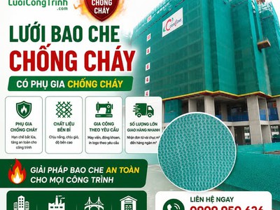 Lưới bao che chống cháy, lưới chống cháy công trình xây dựng 1