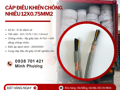 Cáp điều khiển 12 lõi chống nhiễu giá tốt Bình Định, Phú Yên, Khánh Hòa, Huế 1